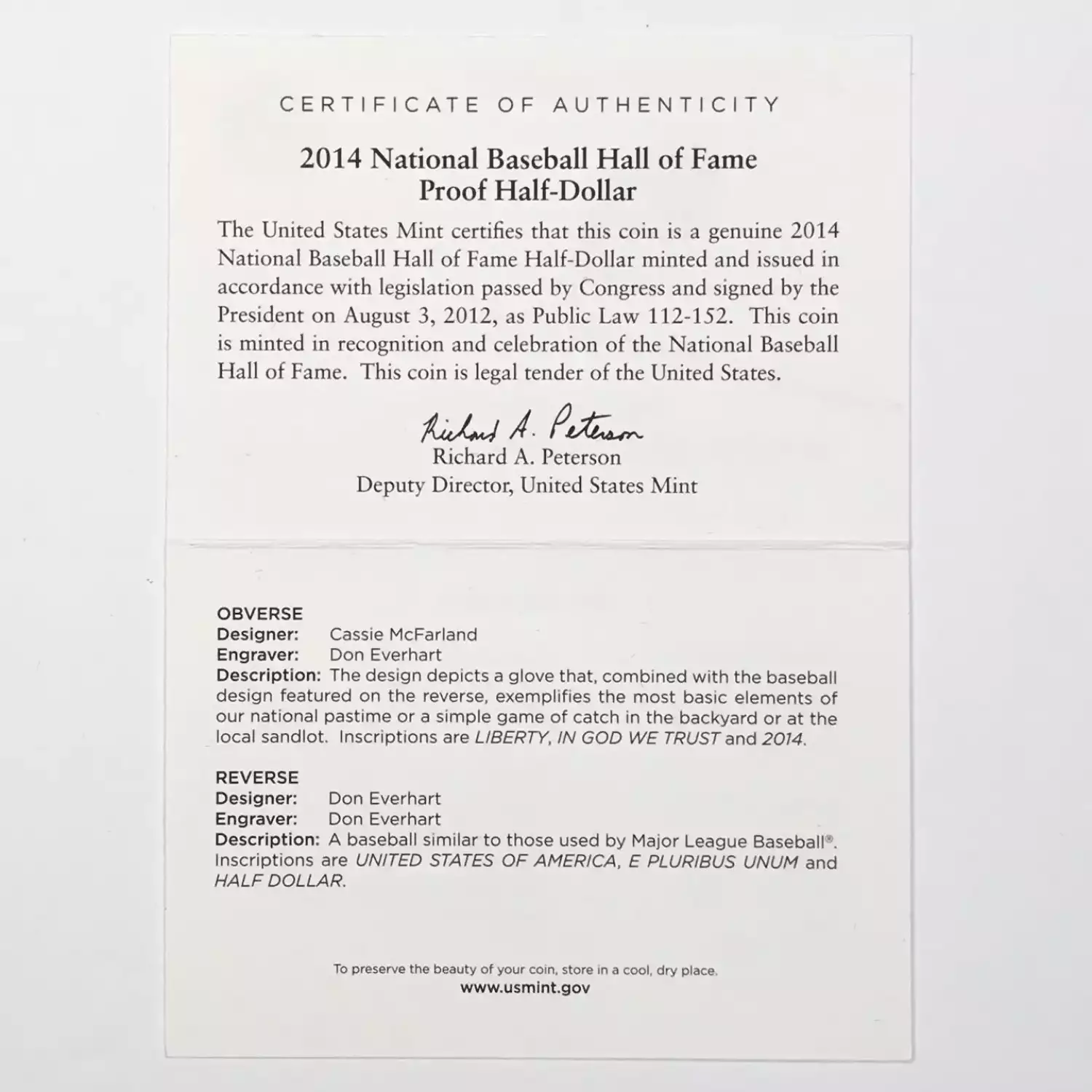 2014-S Baseball Hall of Fame Proof Clad Half Dollar w US Mint OGP - Box & COA (6)