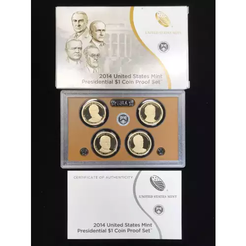 2014-S Presidential Dollar Proof Set w US Mint OGP - Box & COA