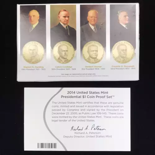 2014-S Presidential Dollar Proof Set w US Mint OGP - Box & COA (3)