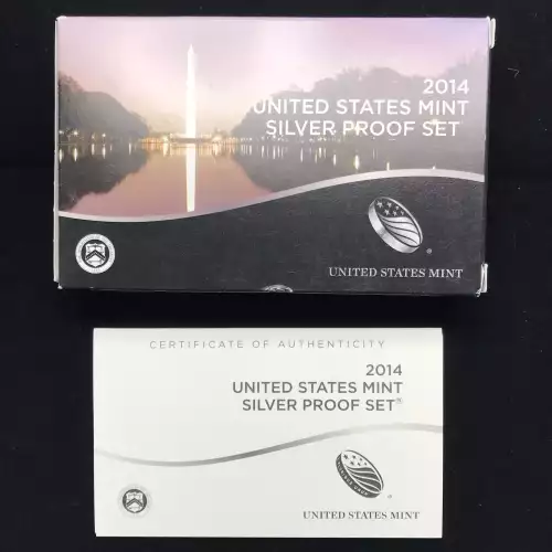 2014-S US Mint Silver Proof Set w OGP - Box & COA