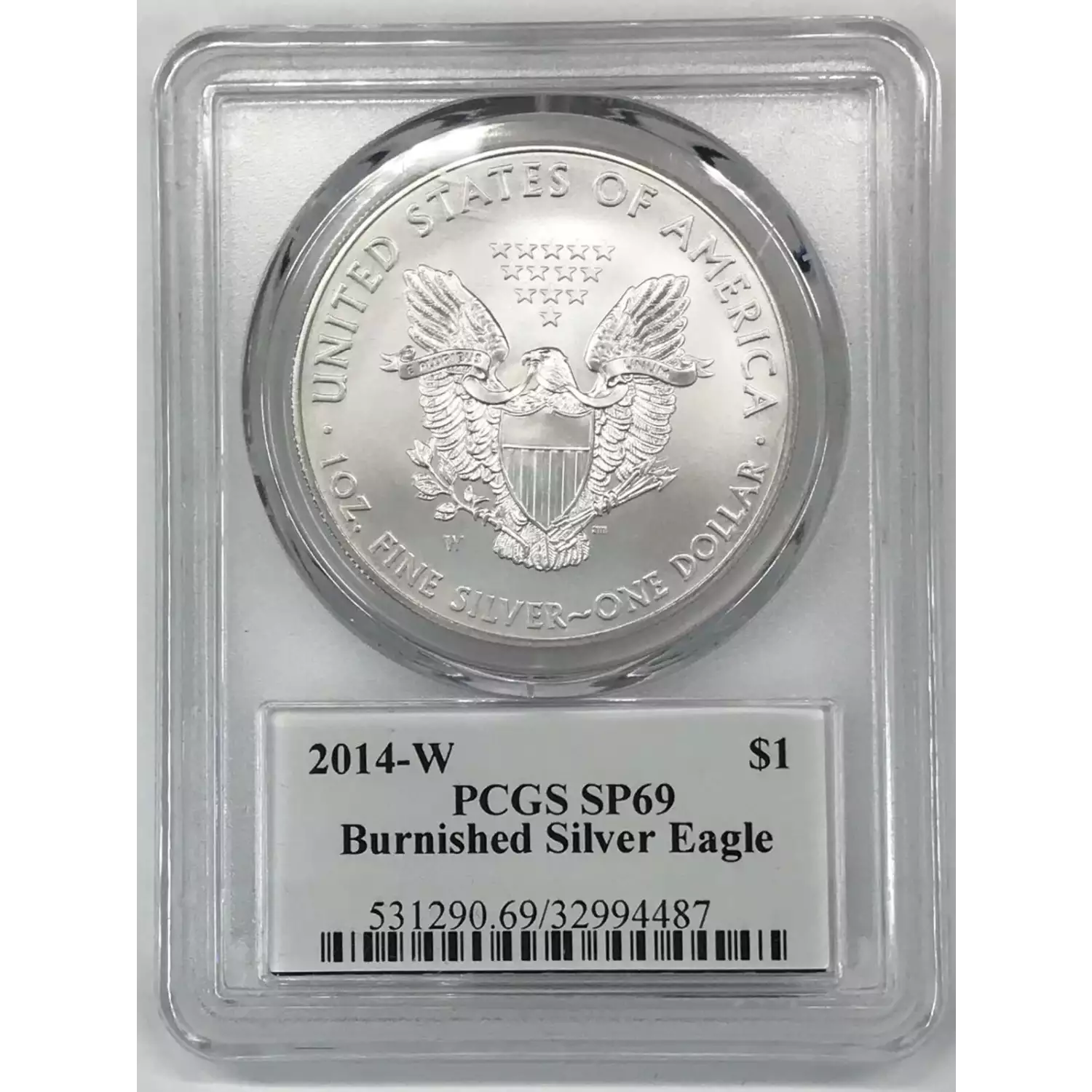 2014-W $1 Burnished Silver Eagle Mercanti Signature (2)