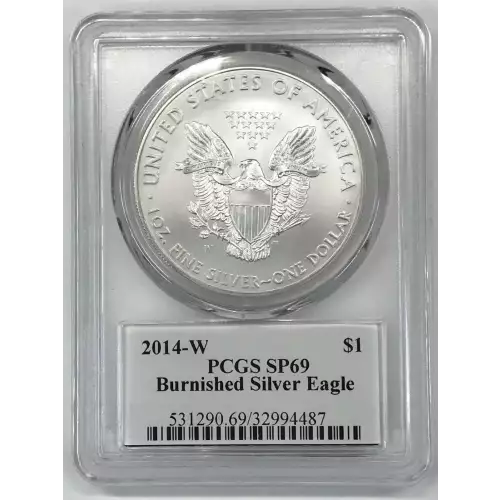 2014-W $1 Burnished Silver Eagle Mercanti Signature (2)