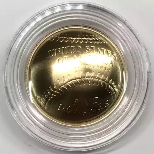 2014-W Baseball Hall of Fame Uncirculated Gold $5 Coin w US Mint OGP - Box & COA (2)