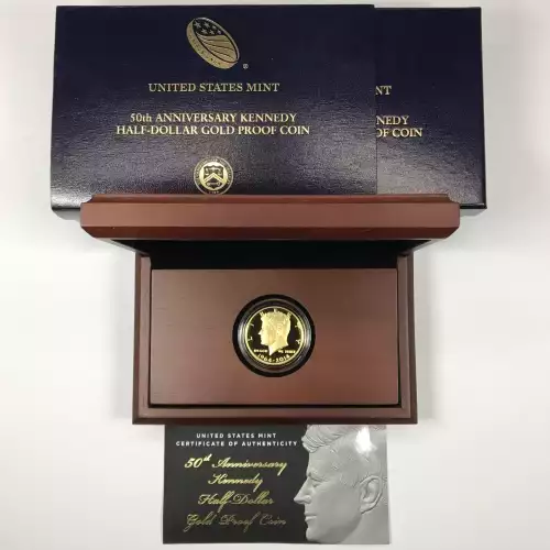 2014-W Proof 3/4 oz Gold Kennedy Half Dollar w US Mint OGP - Box & COA - .9999 