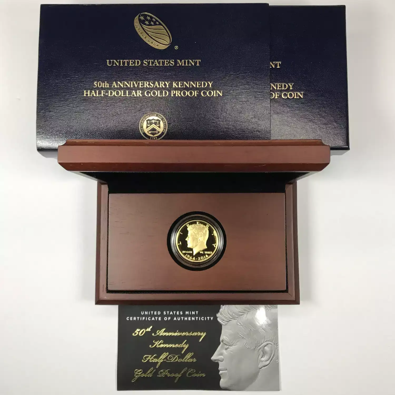 2014-W Proof 3/4 oz Gold Kennedy Half Dollar w US Mint OGP - Box