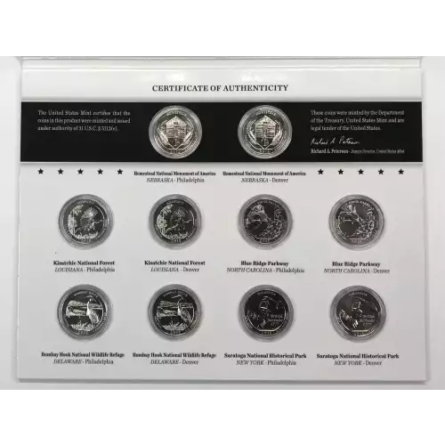 2015 America the Beautiful ATB Quarters Uncirculated 10-Coin P&D Set US Mint OGP (5)