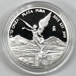 2015-Mo Mexico 1/10 oz (onza) Proof Silver Libertad