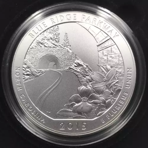2015-P Blue Ridge Parkway ATB 5 oz Silver Uncirculated Coin -US Mint OGP Box COA (4)