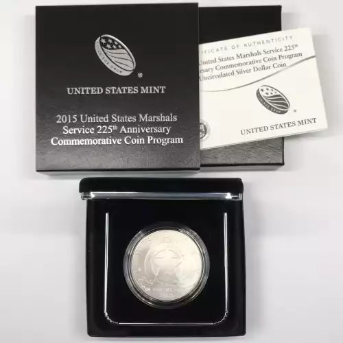 2015-P US Marshals Service 225th Uncirculated Silver Dollar US Mint OGP Box COA