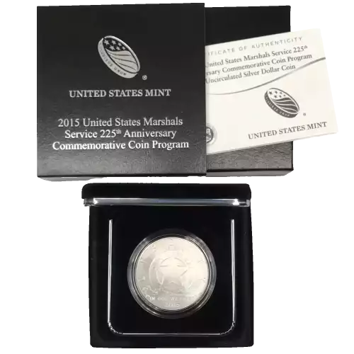 2015-P US Marshals Service 225th Uncirculated Silver Dollar US Mint OGP Box COA