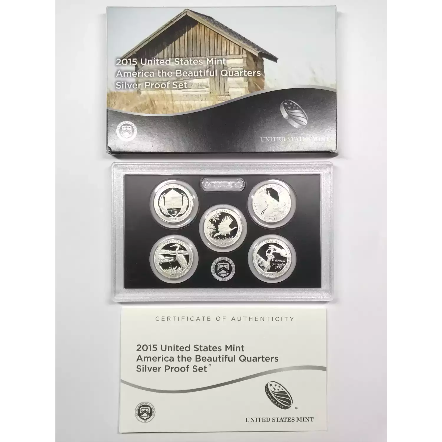 2015-S Silver Quarters Proof Set w US Mint OGP - Box & COA