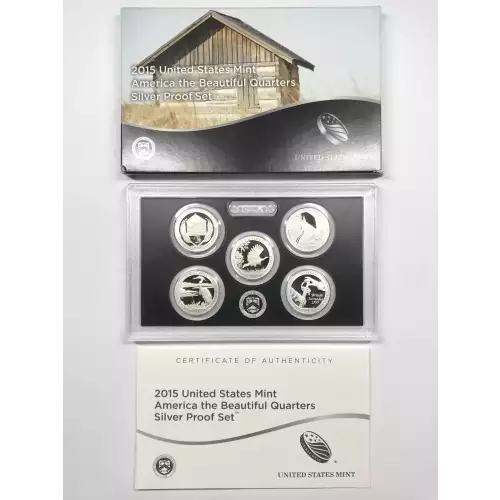 2015-S Silver Quarters Proof Set w US Mint OGP - Box & COA