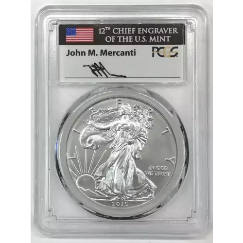 2015-W $1 Burnished Silver Eagle Mercanti Signature