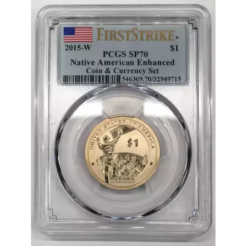 2015-W $1 Mohawk Ironworkers, Enhanced Coin & Currency Set First Strike (2)