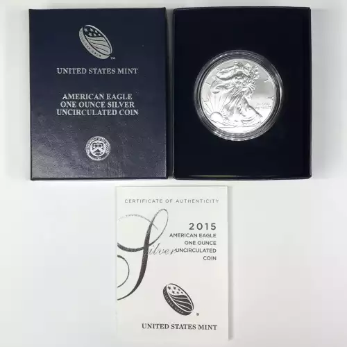 2015-W Burnished Uncirculated Silver Eagle w OGP - Box & COA (3)