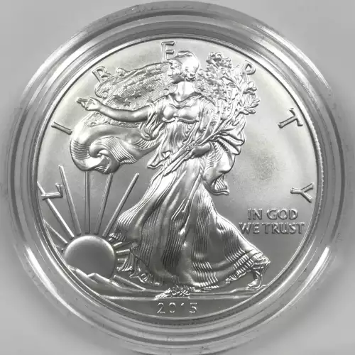 2015-W Burnished Uncirculated Silver Eagle w OGP - Box & COA