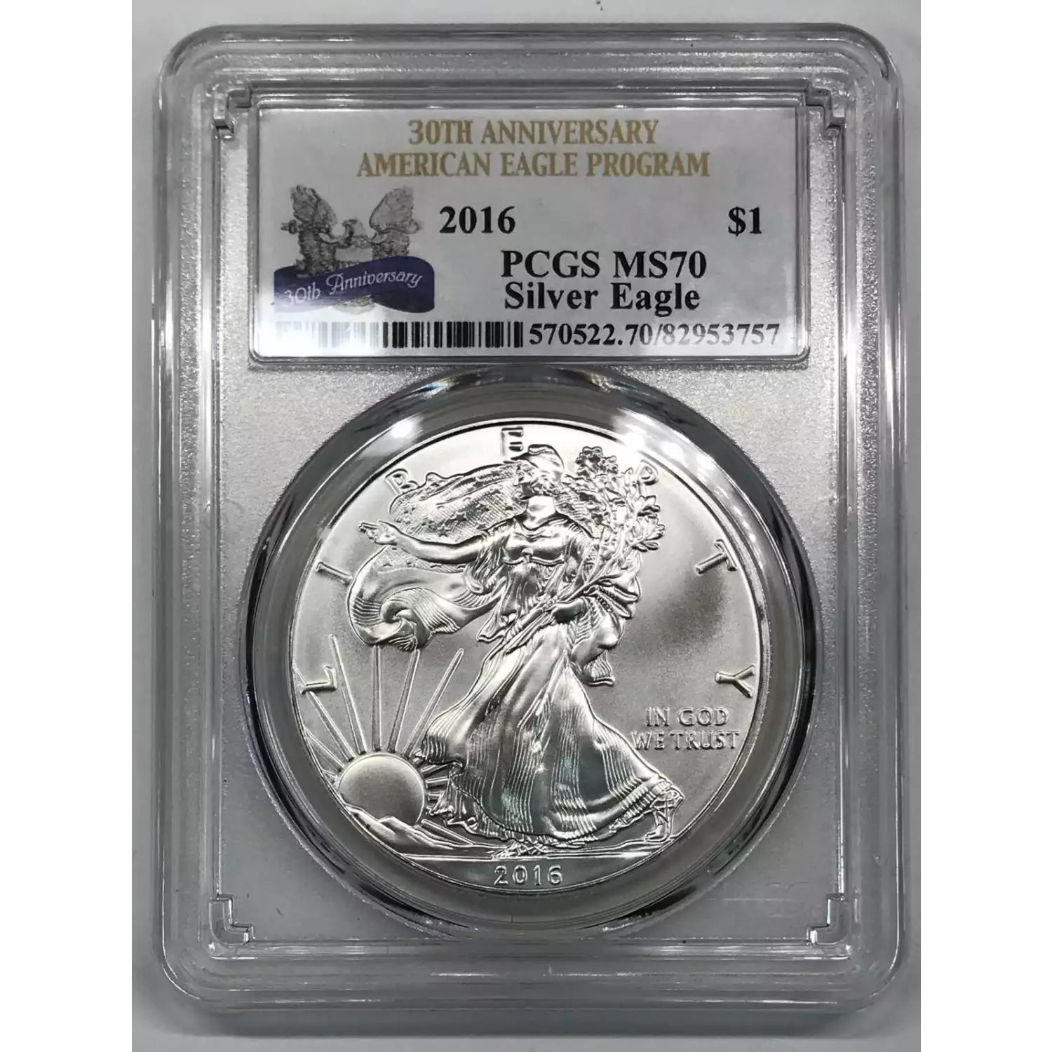 2016 $1 Silver Eagle 30th Anniversary