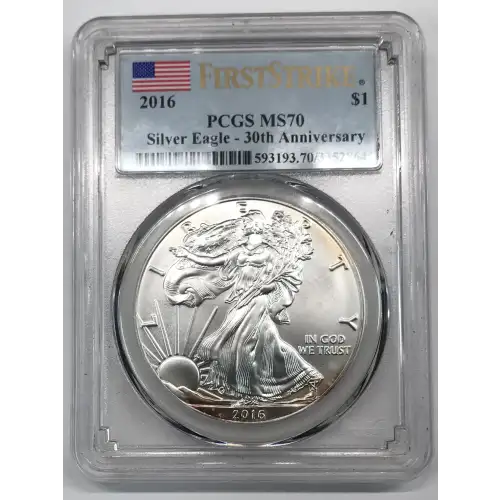 2016 $1 Silver Eagle Silver Eagle - 30th Anniversary First Strike First Strike