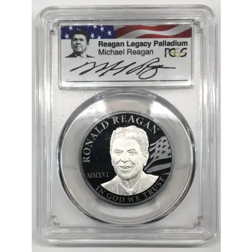 2016 $250 Ronald Reagan Palladium Black Proof Michael Reagan, DCAM (2)