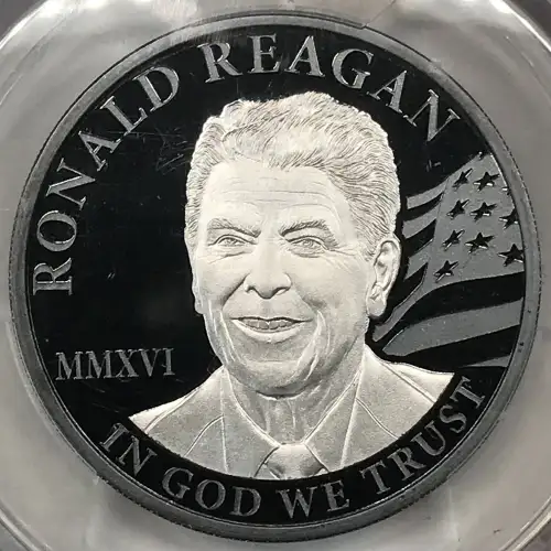 2016 $250 Ronald Reagan Palladium Black Proof Michael Reagan, DCAM (3)