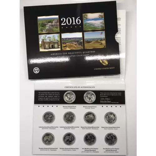 2016 America the Beautiful ATB Quarters Uncirculated 10-Coin P&D Set US Mint OGP