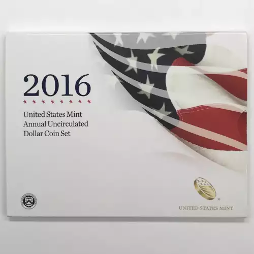 2016 Annual Uncirculated Dollar Coin Set incl W Burnished Silver Eagle - US Mint