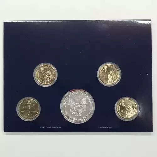 2016 Annual Uncirculated Dollar Coin Set incl W Burnished Silver Eagle - US Mint