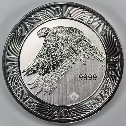 2016 Canada White Falcon 1.5 oz Silver $8 Coin BU (2)