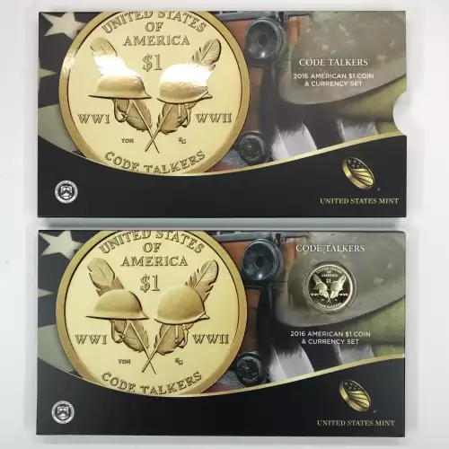 2016 Native American Code Talkers Enhanced Uncirculated $1 Coin & Currency Set