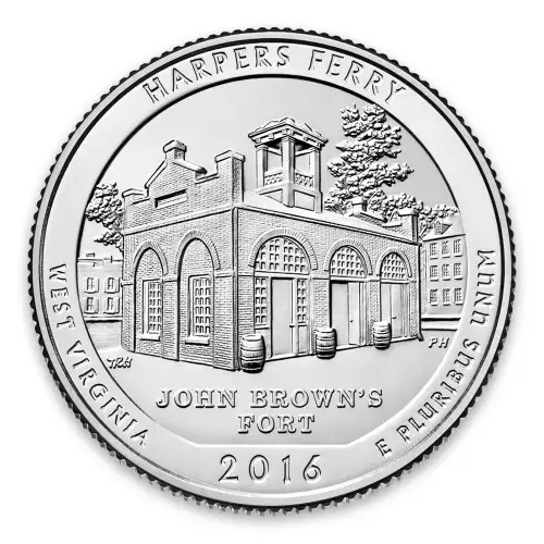 2016-P Harpers Ferry ATB 5 oz silver uncirculated coin w/ US Mint OGP box & COA (9)