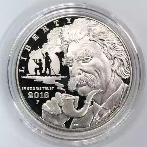 2016-P Mark Twain Proof Silver Dollar w US Mint OGP - Box & COA (3)