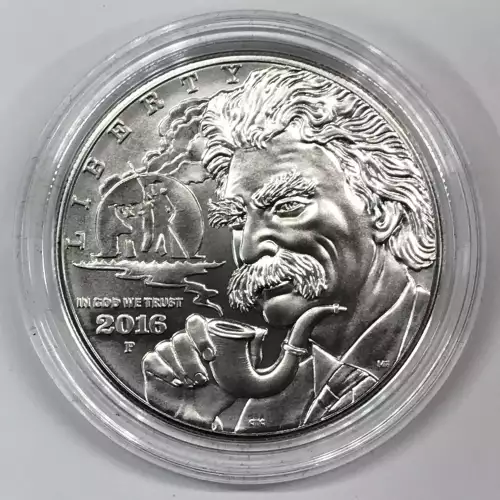2016-P Mark Twain Uncirculated Silver Dollar w US Mint OGP - Box & COA (3)