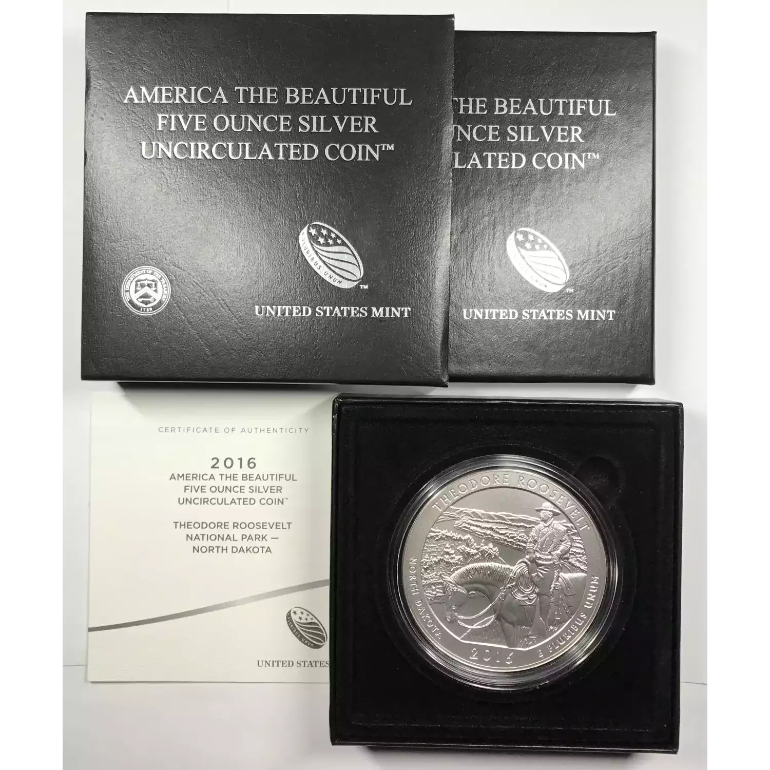 2016-P Theodore Roosevelt ATB 5 oz Silver Uncirculated Coin -US Mint OGP Box COA (4)