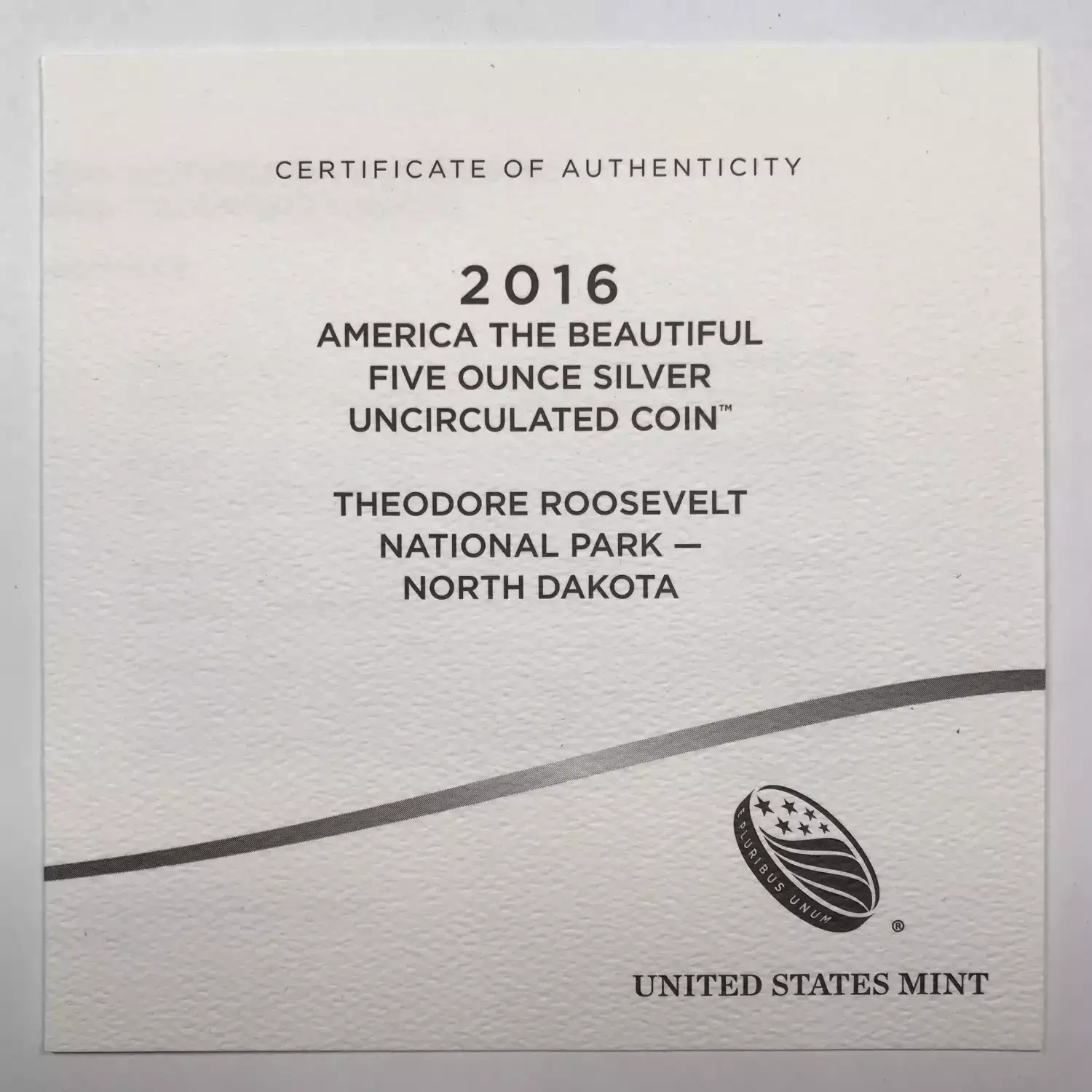 2016-P Theodore Roosevelt ATB 5 oz Silver Uncirculated Coin -US Mint OGP Box COA (2)