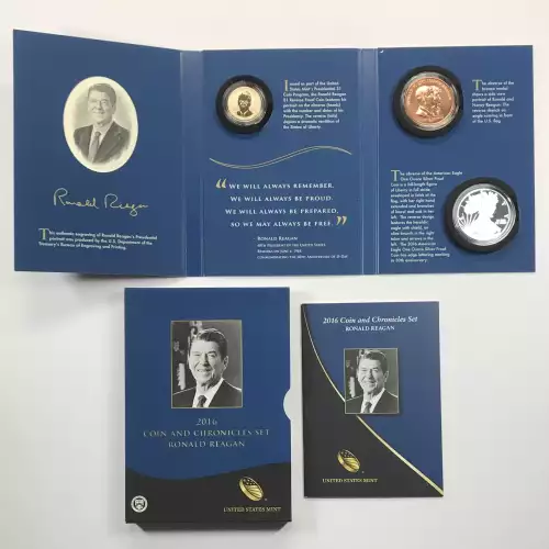 2016 Ronald Reagan Coin & Chronicles Set w US Mint OGP