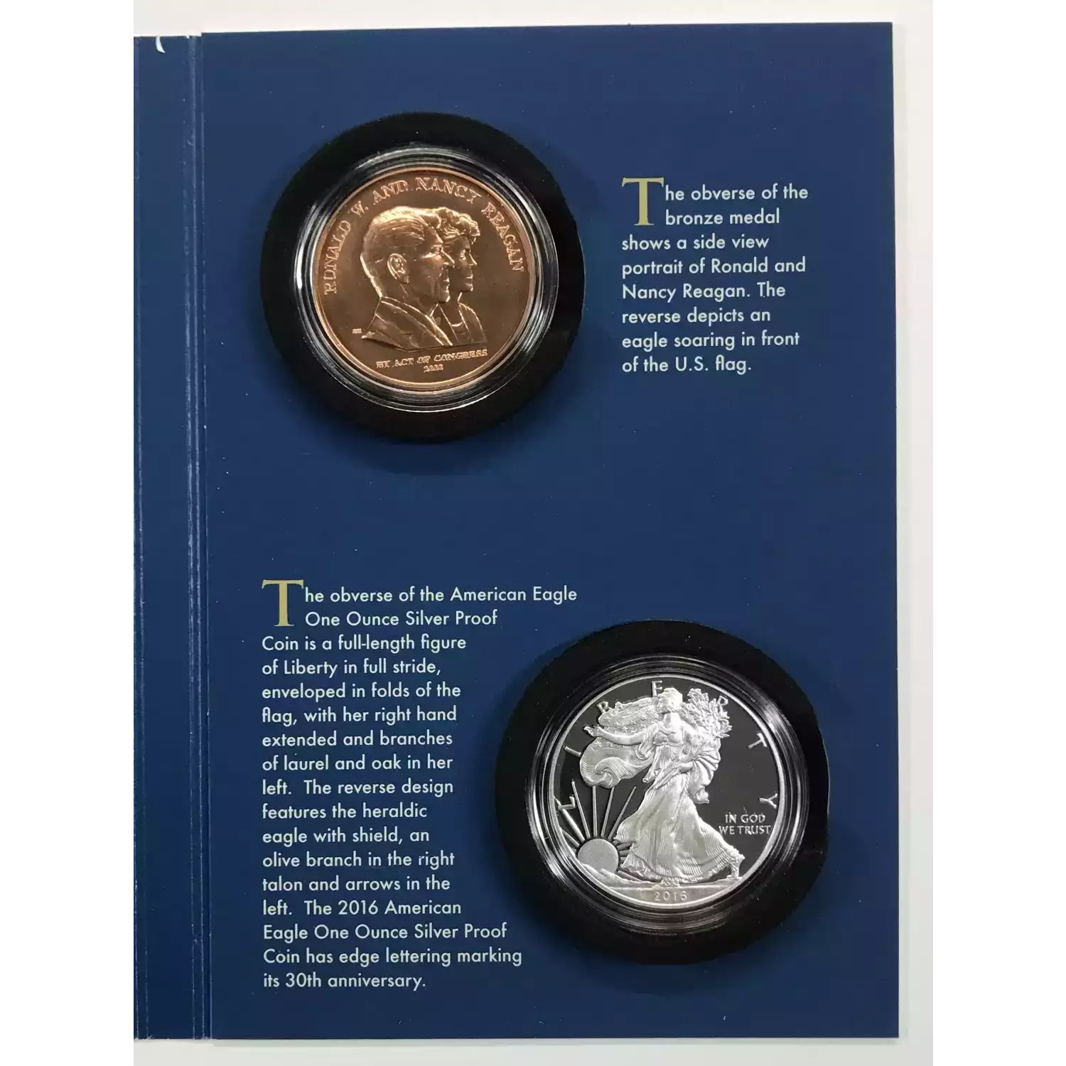 2016 Ronald Reagan Coin & Chronicles Set w US Mint OGP (3)