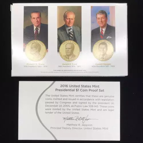 2016-S Presidential Dollar Proof Set w US Mint OGP - Box & COA (5)