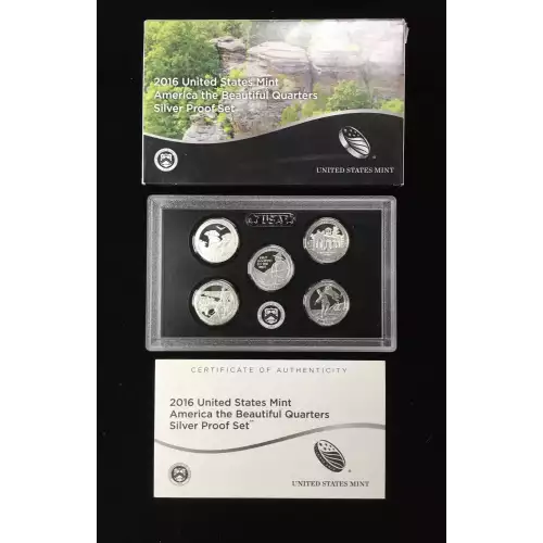 2016-S Silver Quarters Proof Set w US Mint OGP - Box & COA
