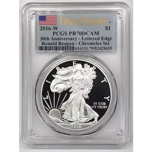 2016-W $1 Silver Eagle 30th Anniversary - Lettered Edge FSSEChronicle Set First Strike, DCAM