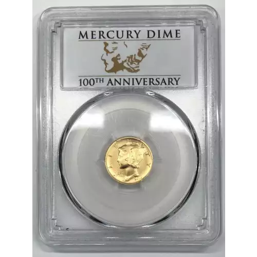 2016-W 10C Mercury Dime Gold 100th Anniversary First Strike Label First Strike