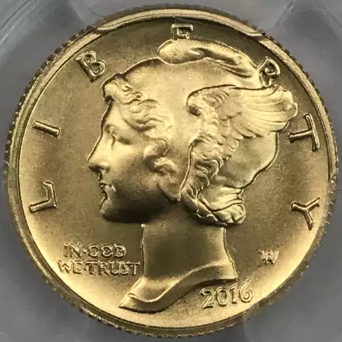 2016-W 10C Mercury Dime Gold 100th Anniversary First Strike Label First Strike (4)