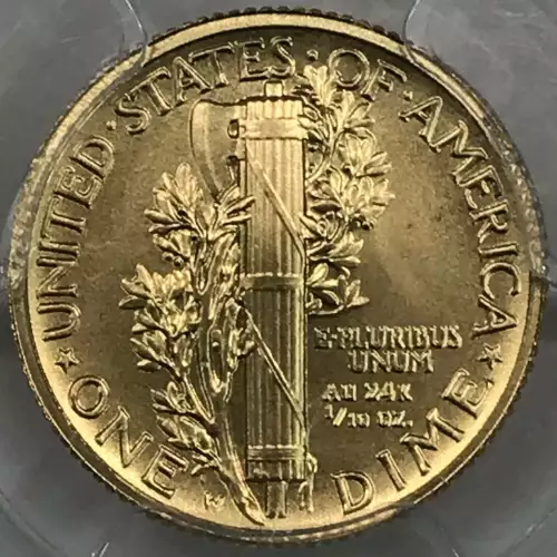 2016-W 10C Mercury Dime Gold 100th Anniversary First Strike Label First Strike (3)