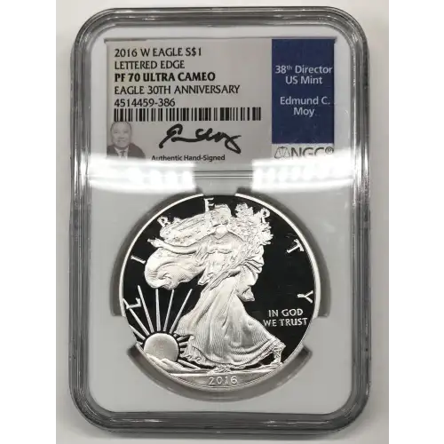 2016 W LETTERED EDGE-30TH ANNIV. EAGLE 30TH ANNIVERSARY ULTRA CAMEO