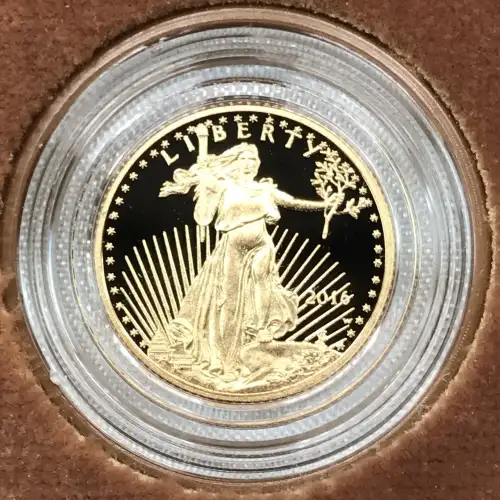 2016-W Proof 1/10 oz $5 Gold Eagle w US Mint OGP - Box & COA (2)