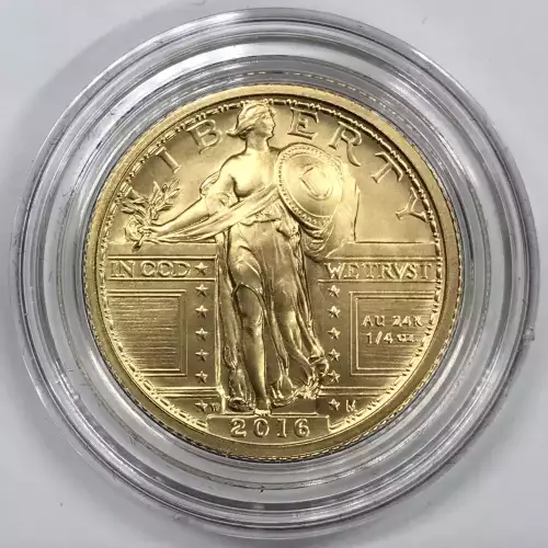 2016-W Standing Liberty Quarter Centennial 1/4 oz Gold Coin w OGP - Box & COA