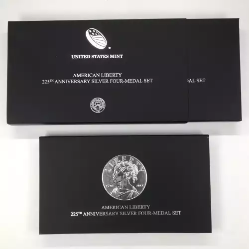 2017 American Liberty 225th Anniversary Silver 4-Medal Set w US Mint OGP
