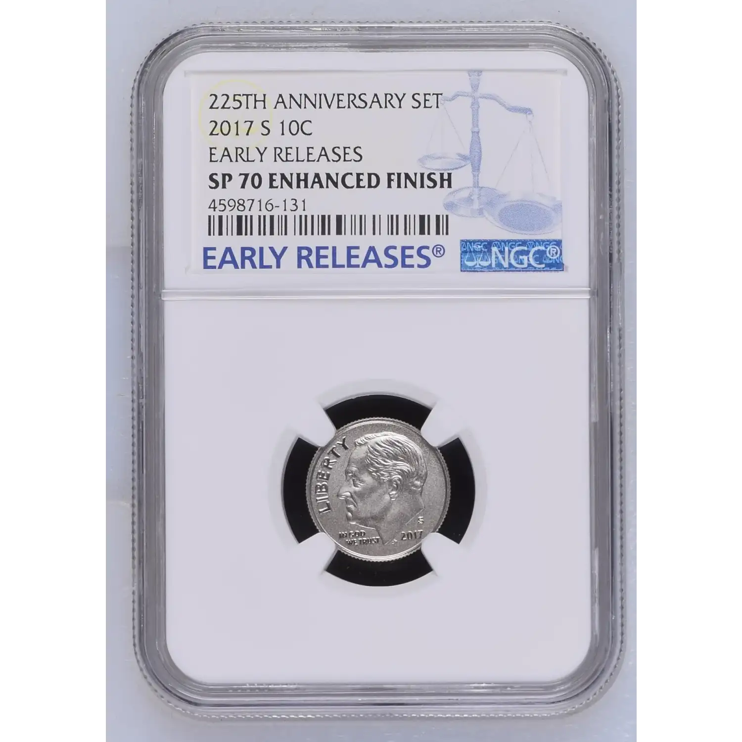 2017-S Roosevelt Dime NGC SP-70 ENHANCED FINISH EARLY RELEASES