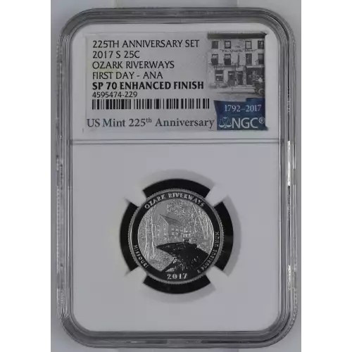 2017 OZARK RIVERWAYS FIRST DAY - ANA 225TH ANNIVERSARY SET ENHANCED FINISH (2)
