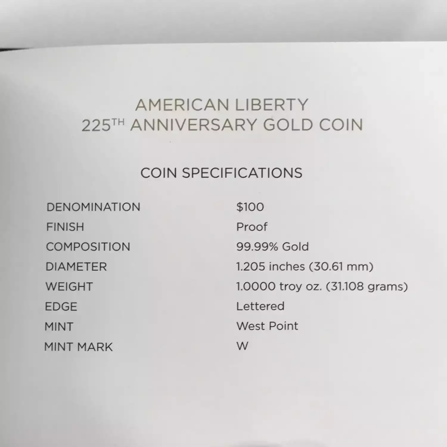 2017-W American Liberty 225th Anniversary 1 oz Proof Gold Medal w US Mint OGP [DUPLICATE for #547000] (4)