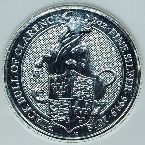2018 2 oz Silver NGC MS-69 Great Britain 5 Pounds Queen's Beast Black Bull of Clarence generic